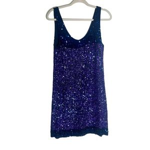 French Connection NWT Blue & Purple Sequin Sleeveless Dress Size 8